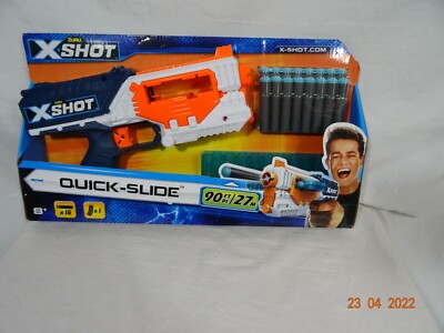 Zuru X Shot Quick Slide Dart Gun 90ft/27M NEW