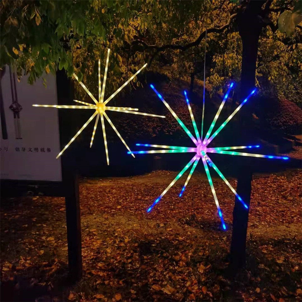 RGB Meteor Firework Lights With Remote Outdoor LED Hanging Starburst Light Decor - Image 2 of 4