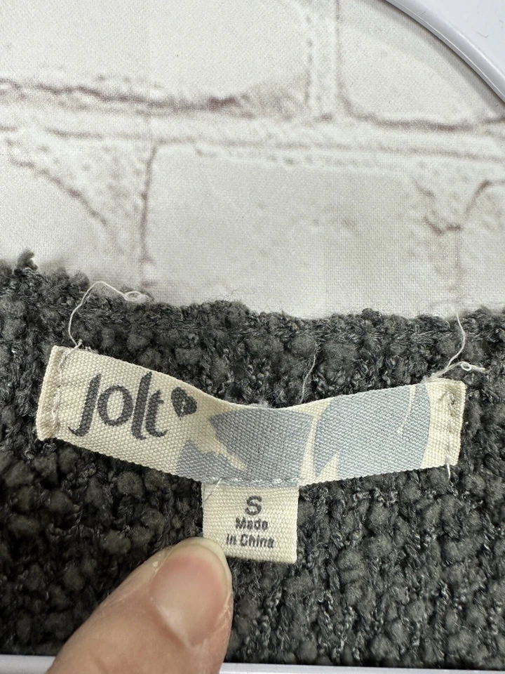 Camisa Jolt Mujer Talla S Gris Tejida Manga Larga Cuello en V Suéter Informal Foto 2 de 4