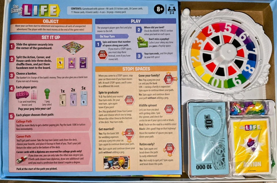 Jogo The Game of Life, jogo de tabuleiro familiar para 2 a 4 jogadores. Caixa aberta - Imagem 3 de 3