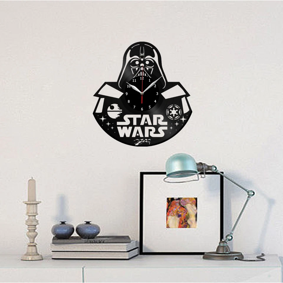 Star Wars Darth Vader Vinyl Record Wall Clock Original Gift Handmade 12'' 133 - Image 2 of 4