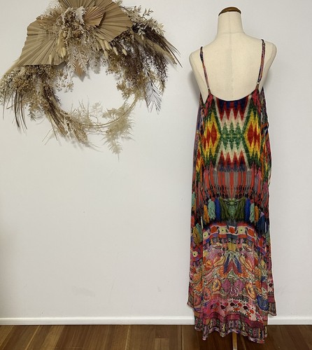 Camilla Franks Tassel Me Chiapas Dress Overlay Floral Embellished Silk Size 3 - Picture 6 of 18