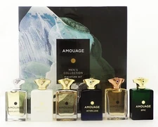 Amouage MEN'S COLLECTION 6 x 0.25 oz. EDP Miniature Set for Men NEW Sealed Box