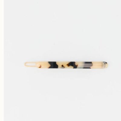 Alexandre de Paris hair slide ballpoint barrette acetate beige albinos simple