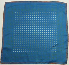 New Mens For Bloomingdales Silk Blue Polka Dot Fancy Handkerchief Pocket Square