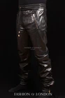 Men's JOGGER Black Lambskin Premium Real Soft Leather Jogging Trouser Draw Pants
