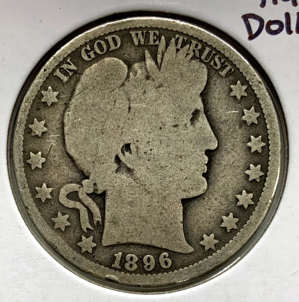 1896-O 50C Barber Silver Half Dollar in G Good Condition - Image 2 of 3