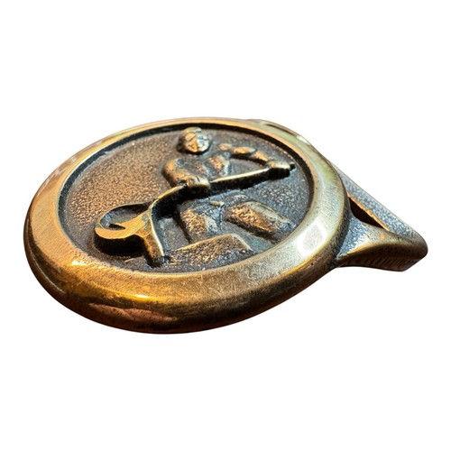 Vintage Techether Guild Foundry Worker Belt Buckle Metal Pouring Bronze 2.5" - Picture 2 of 6