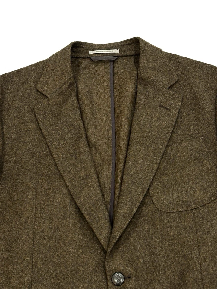 Chaqueta Blazer Ermenegildo Zegna Para Hombre Talla 52R Marrón Lana Tweed Sin Estructura Foto 2 de 4