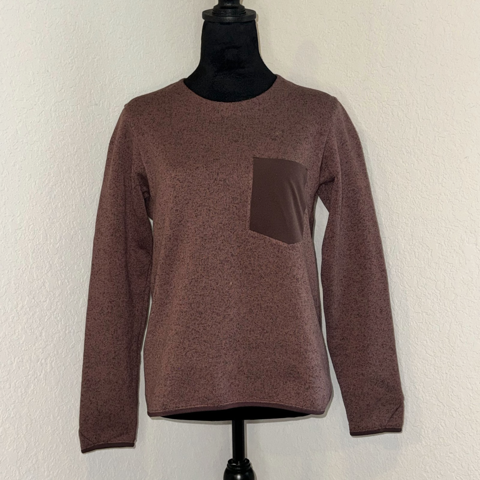 Maglione Arc'teryx Covert donna XS maglia marrone erica girocollo tasca pullover