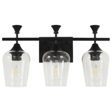 Bathroom Light Fixtures 3-Light, 19 Inch , Matte Black Vanity Lights for Bat...
