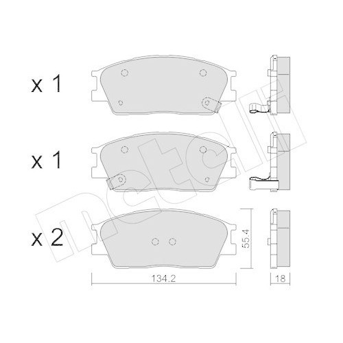 Plaquettes de frein Metelli 22-1374-0 contre les sifflements au freinage sur Hyundai Kia
