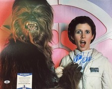 Signed Carrie Fisher Photo Star Wars Funny Explicit Autograph 16x20 BAS Beckett