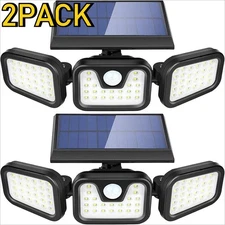 2 Pack LED Motion Sensor Solar Lights ,Outdoor IP65 Waterproof Security Lamp