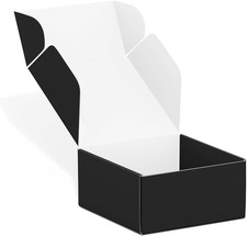 50 Pack 4"X4"X2" Black Small Shipping Boxes for Small Business