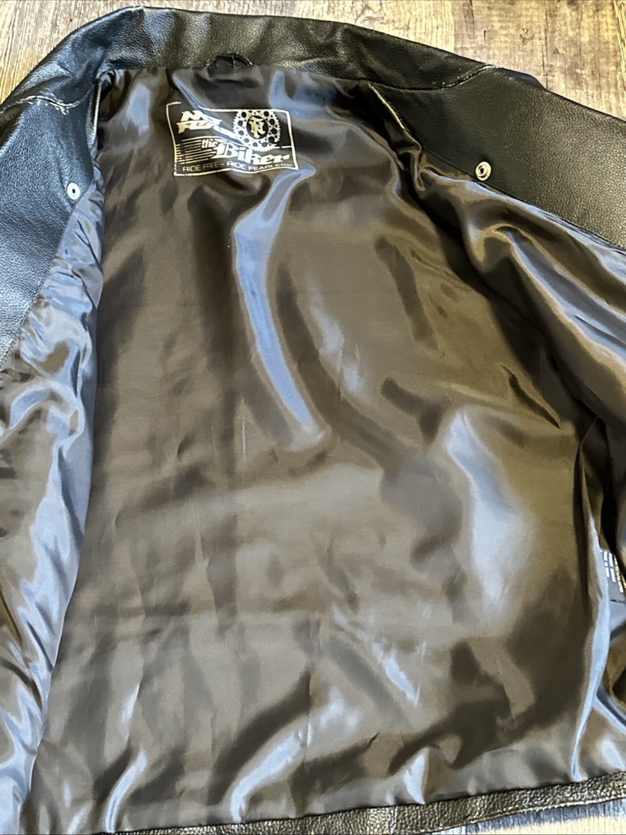 Y2K Vintage No Fear Leather Motorcycle Jacket Large | eBay