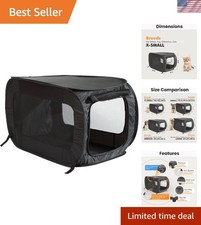 Lightweight Travel Dog  Cat Crate - 24  Pop Up Kennel with Mesh Ventilation