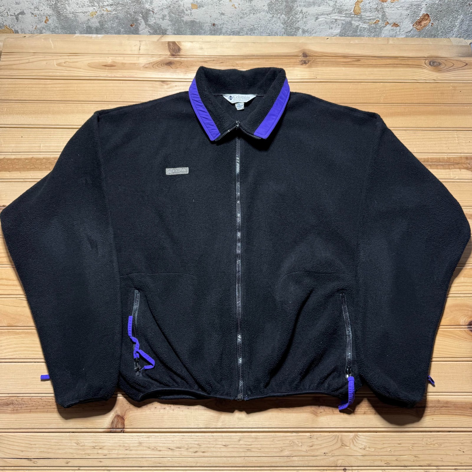Vintage 90s Columbia Full Zip Collared Fleece Hiking Gorpcore Jacket USA - XL