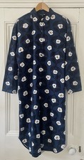 Marimekko X Uniqlo Womens Blue White Floral Print Long Shirt Dress S UK 10 EU 38