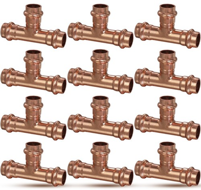 #ad 1 2quot; Copper Press Tee Fittings 12 Pack PxPxP OD 5 8 $76.99