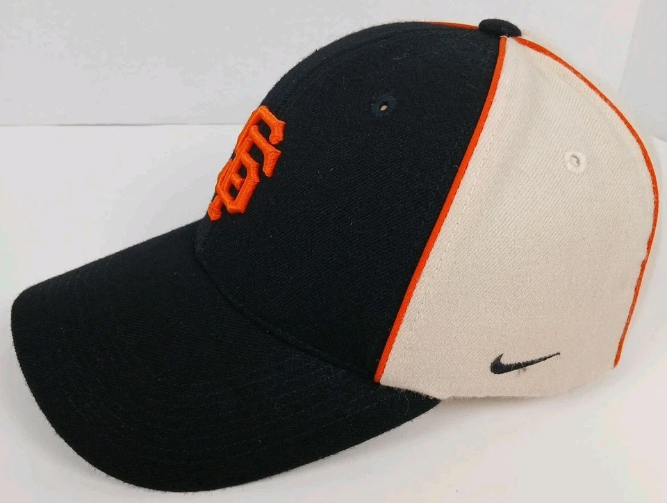 San Francisco Giants Team Nike Hat Adjustable 100% Wool Black White Vintage MLB - Image 2 of 4