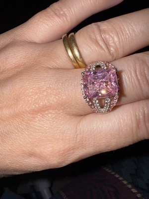 Bella Luce Pink CZ Ring 925 Sterling Silver w/ 14K Rose Gold Overlay Size ___