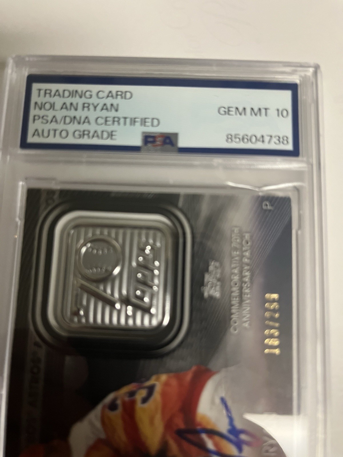 Autographed Nolan Ryan 2021 Topps 70th Patch Card PSA Signed 10 Auto Limited Ed view 3