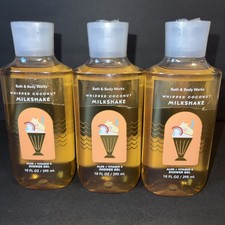 NEW 3 BATH  BODY WORKS WHIPPED COCONUT MILKSHAKE BODY WASH SHOWER GEL 10 FL OZ