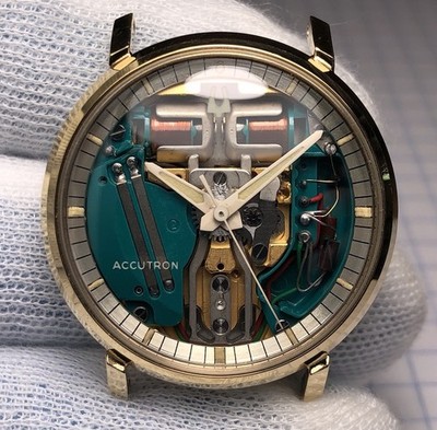 Vintage 1968 Bulova Accutron Spaceview #2531 Gold Filled Tuning Fork 214 Watch