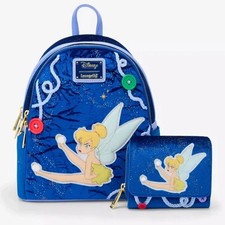 Loungefly Disney Peter Pan Tinker Bell Buttons Light-Up Mini Backpack Wallet