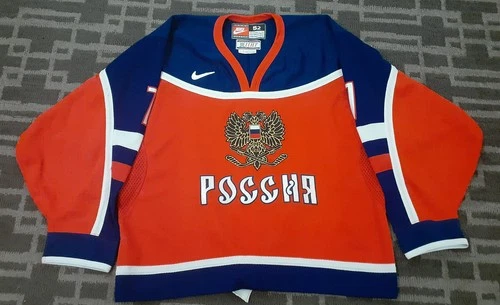 Team Russia 2002  Winter Olympics Game Worn Jersey NOBR Yelena Bobrova Nike 52W