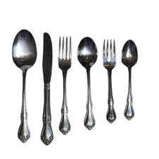 Oneida Celebrity Floral Pattern SSS Stainless Steel 44pc. Partial Flatware Set