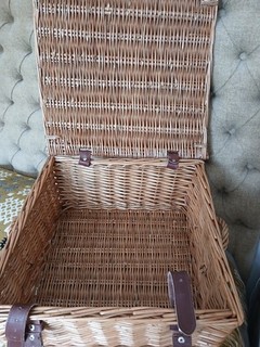 Fortnum & Mason F&M wicker hamper storage basket leather straps XC ideal Xmas