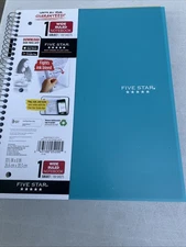 Five Star Wirebound Notebook, 1 Subject, Wide Ruled, 10 1/2" x 8", Assorted Colo