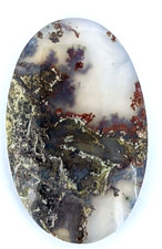 31.4ct Natural Moss Agate Oval Cabochon Scenic Landscape Loose a284