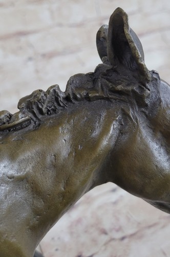 Donkey Mule Pony Bronze Metal Statue Sculpture Figure Decor Art on Marble Base - Picture 9 of 10