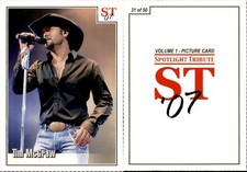 TIM MCGRAW Volume 1 perforated card #31 2007 Spotlight Tribute Card