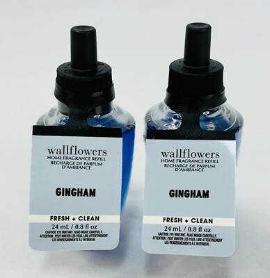 Bath & Body Works GINGHAM Wallflower Fragrance Refills (2pk) Fresh+Clean NEW