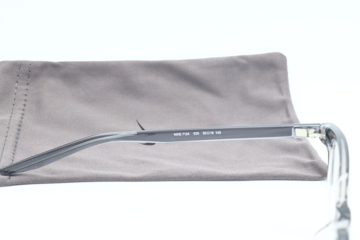New Nike JUST DO IT NK 7124 035 Square Translucent Gray Eyeglasses Clear Lenses Nike NIKE7130 035 Unisex Full Rim Grey/Clear Frame  main image 3