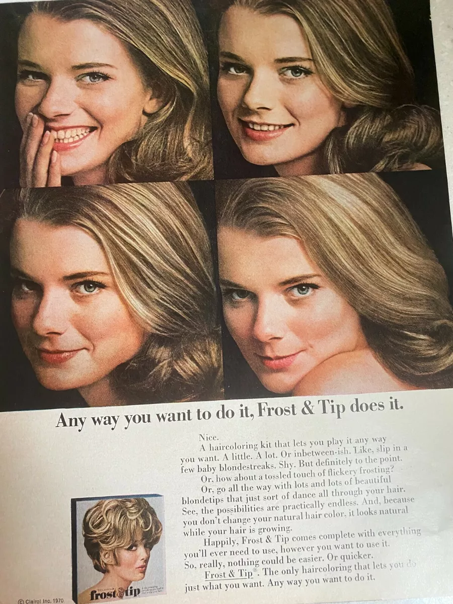 Clairol Frost and Tip Hair Color Full Page Vintage Print Ad eBay