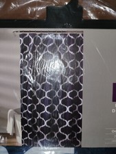 Lush Decor Shower Curtain Navy Blue White Geometric Pattern