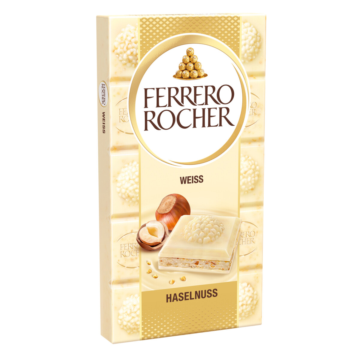 Ferrero Rocher Blanco Barra de Chocolate Con Avellanas Y Crema 90g