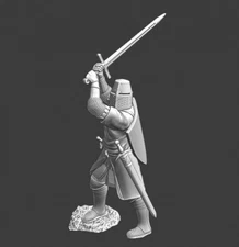 Northern Crusades Miniatures Medieval Knight fighting w sword 28 32 35 40 54mm