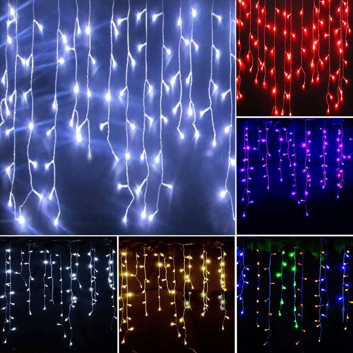 Large Outdoor Premier Christmas ICICLE Lights 4.4M Fairy Lights Battery Operated