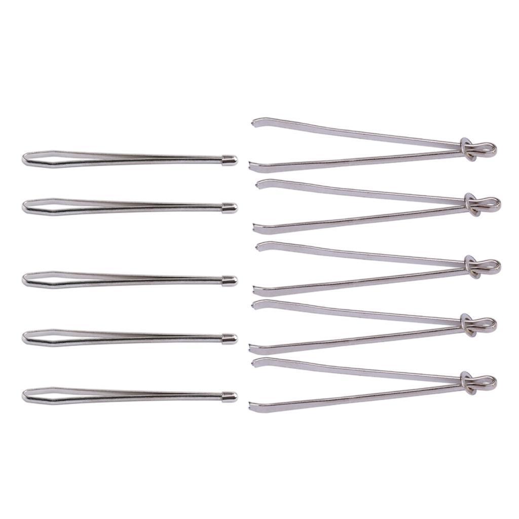 JuneTree Bodkin Needle Set - 2-Piece Elastic Threader & Self-Locking Tweezers For Sewing