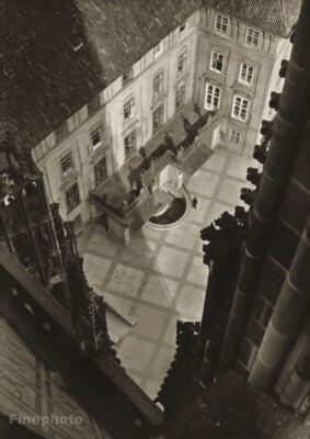 1935/56 Vintage Josef Sudek Prague Castle Courtyard View Original Photo Gravure
