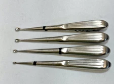 Set of 4 SSI Ultra Brun Bone Curettes 7" Sizes 0/1/3/4 Orthopedic Trauma