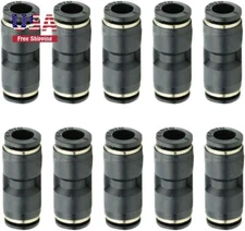 Plastic Push to Connect Pneumatic Straight Union Fitting 4mm x 4mm Tube OD 10PCS