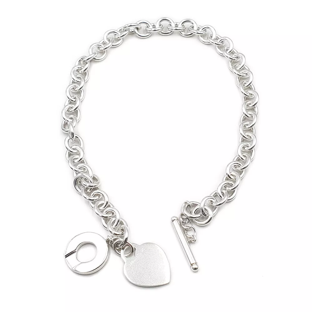 Tiffany Co. Sterling Silver Heart Tag Toggle Necklace