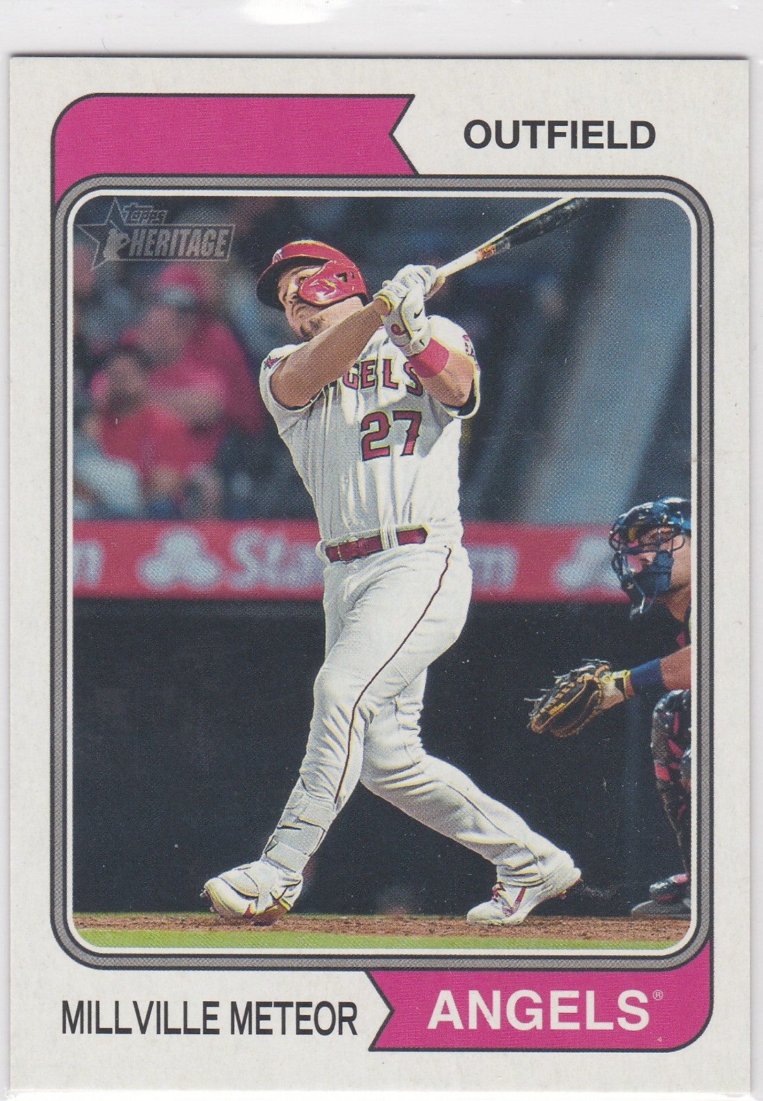 2023 Topps Heritage Nickname Variation #5 Mike Trout Millville Meteor SSP (T24)